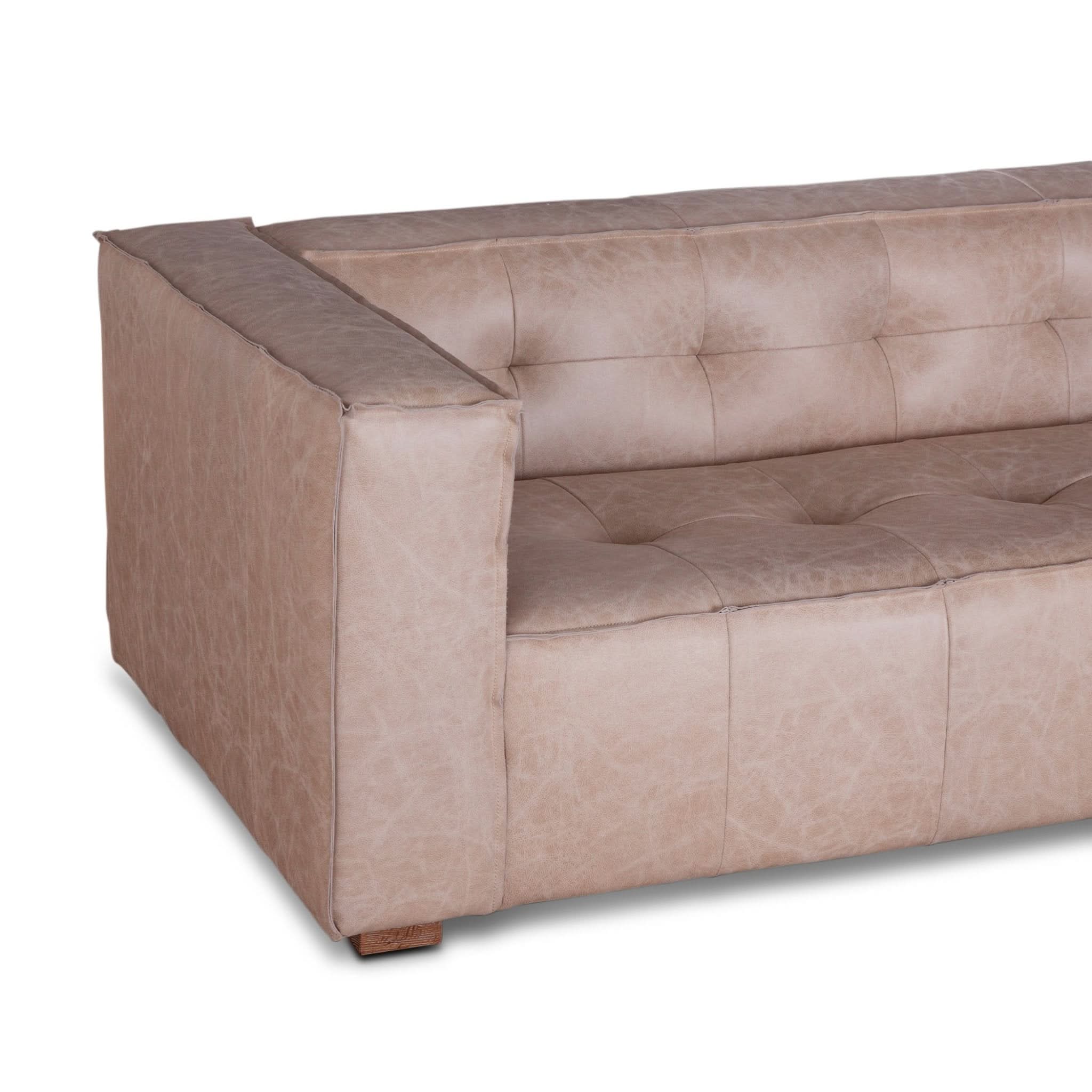 Portia Vintage Cream Top-Grain Leather Sofa - Image 14