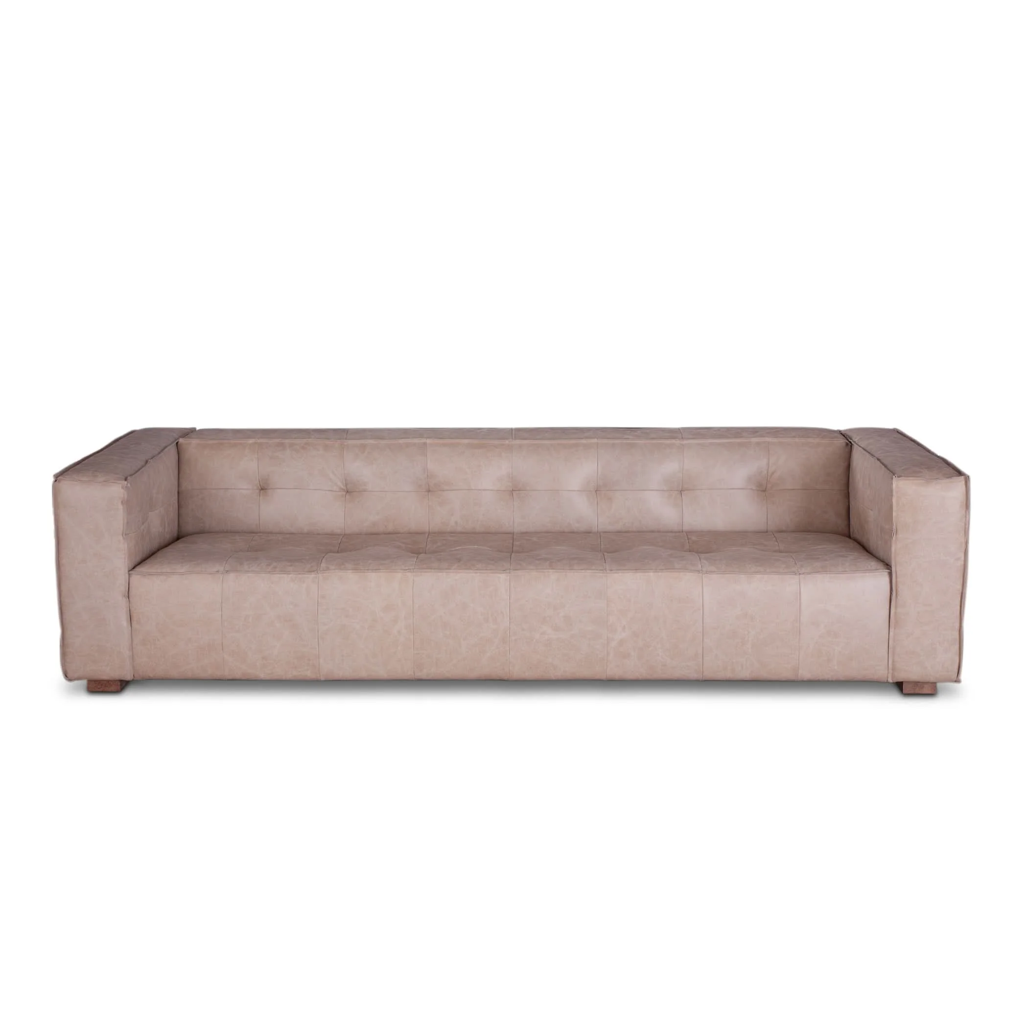 Portia Vintage Cream Top-Grain Leather Sofa - Image 2