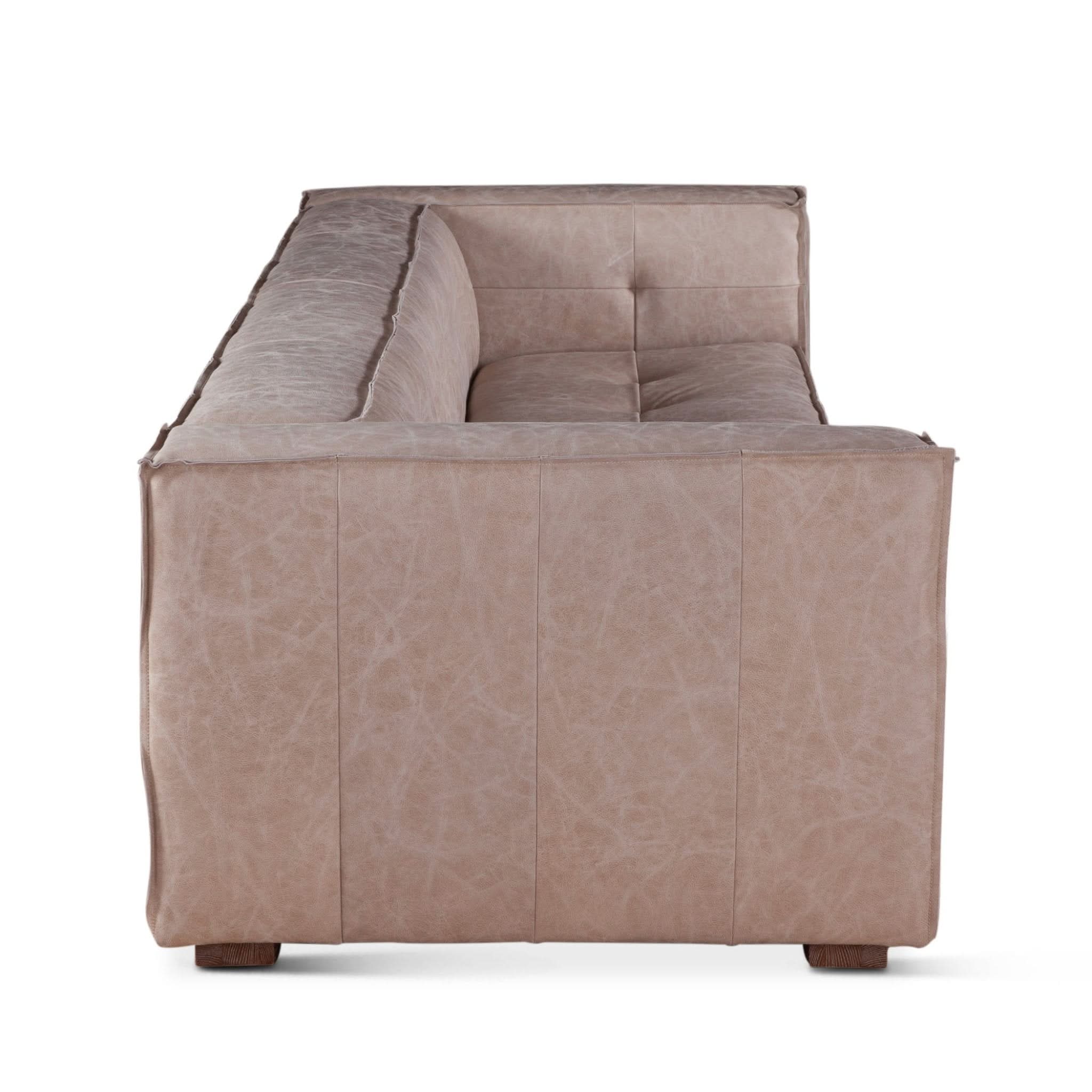 Portia Vintage Cream Top-Grain Leather Sofa - Image 7