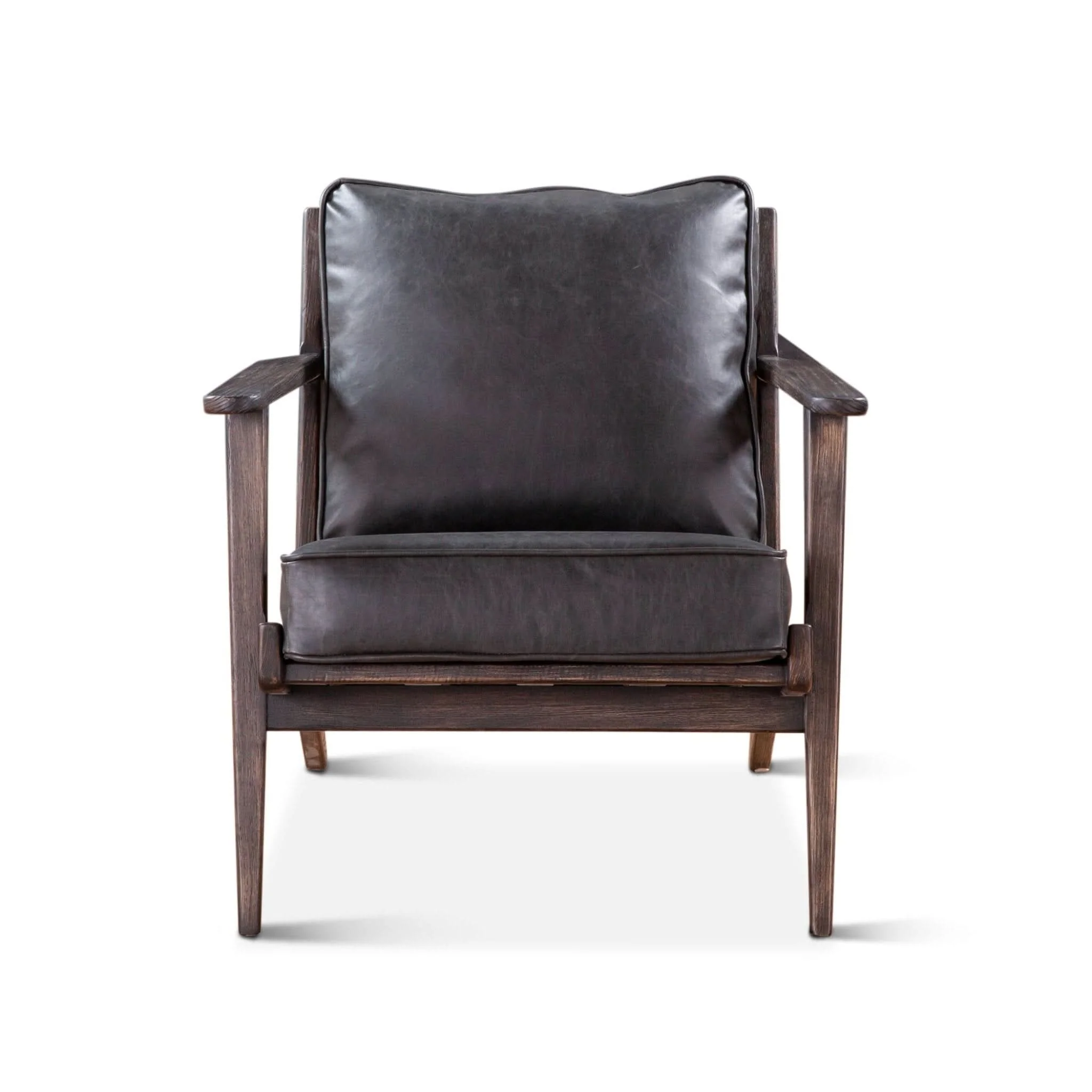 Robert Modern Black Leather Arm Chair