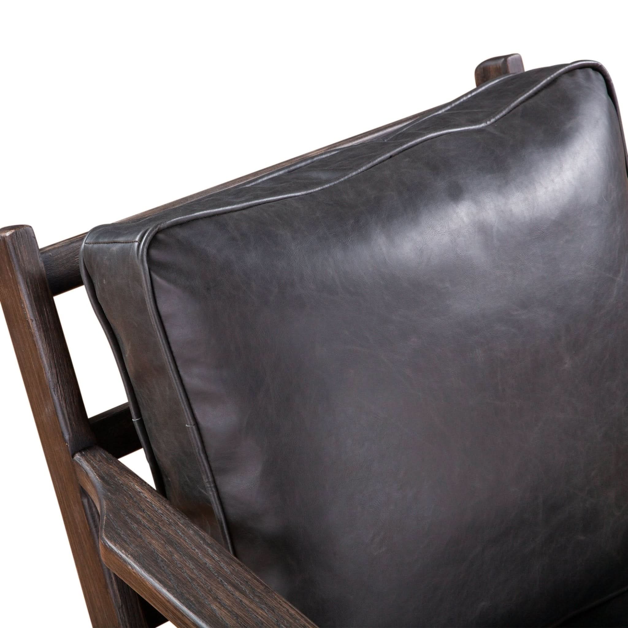 Robert Modern Black Leather Arm Chair - Image 5