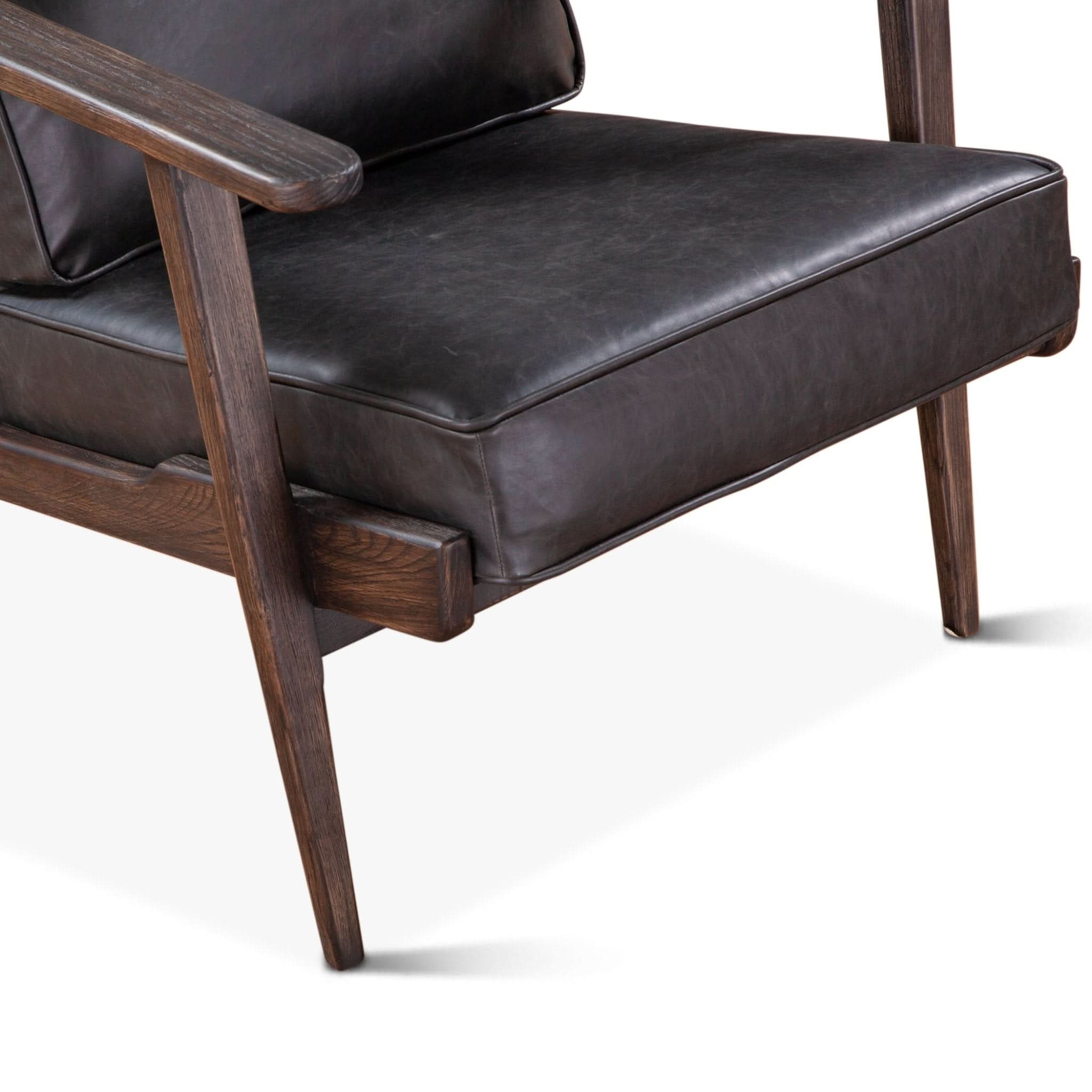 Robert Modern Black Leather Arm Chair - Image 6