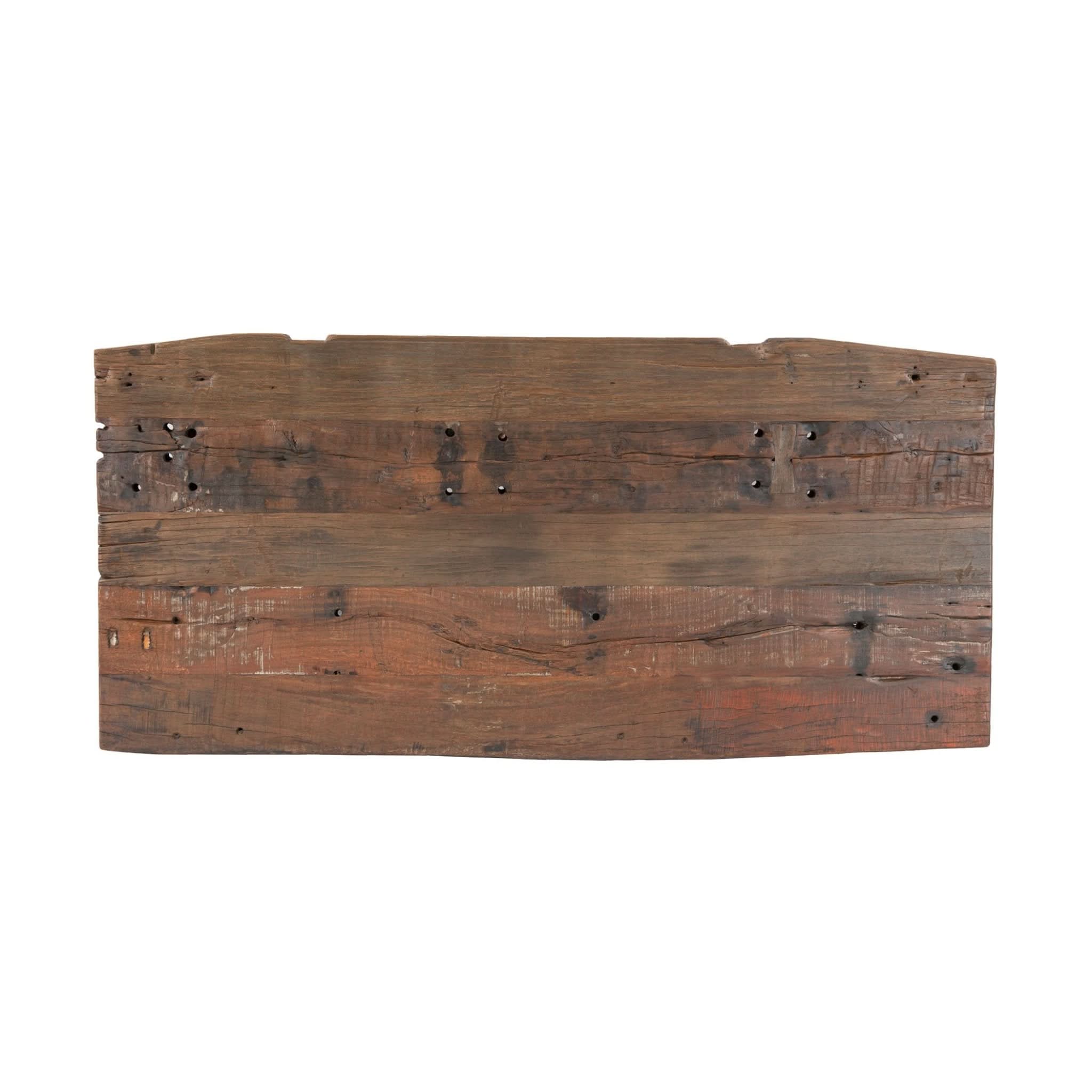Rustic Revival Old Teak Industrial Hand Crank Office Desk - Image 4