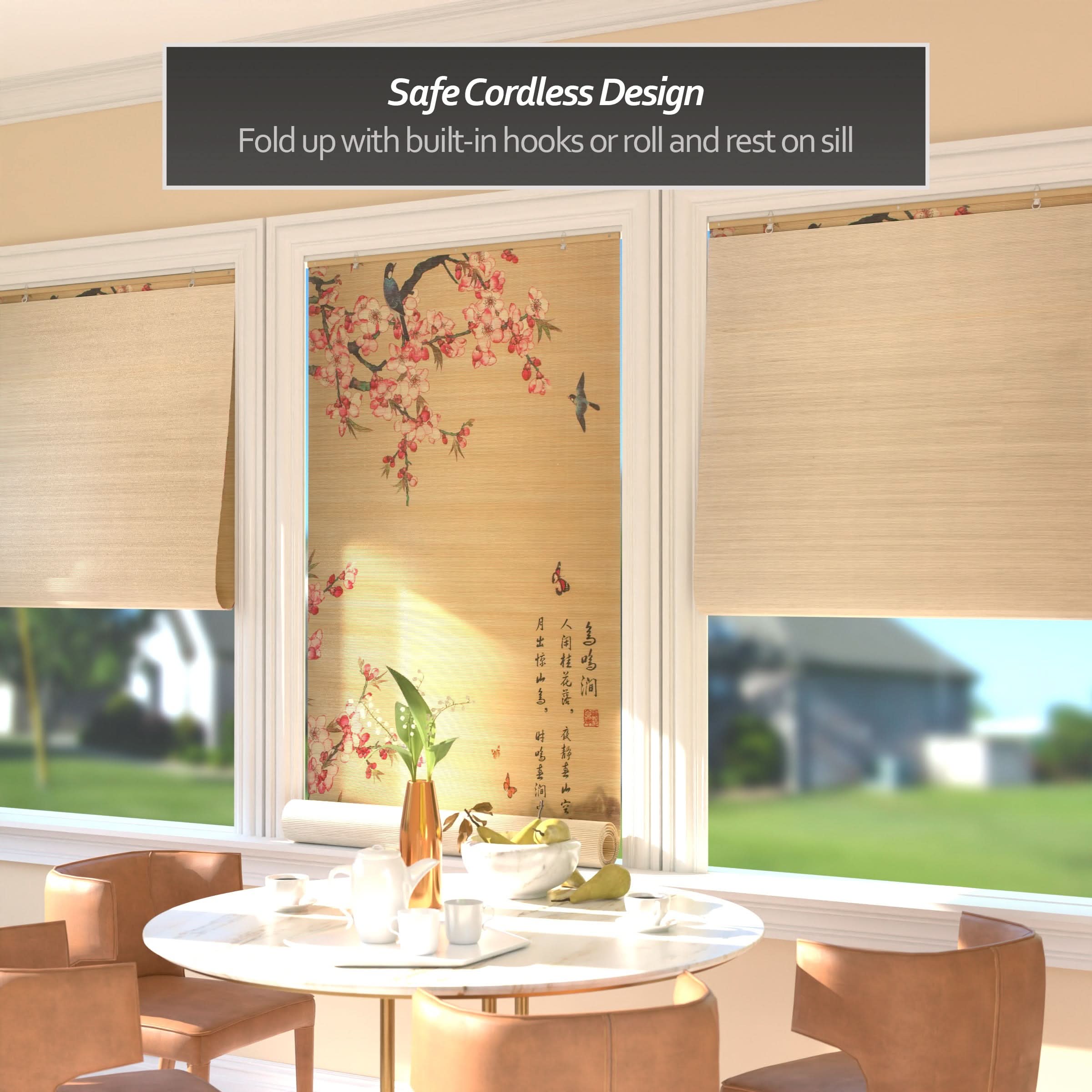Sakura Blossom Bamboo Window Shade Blind - Image 3