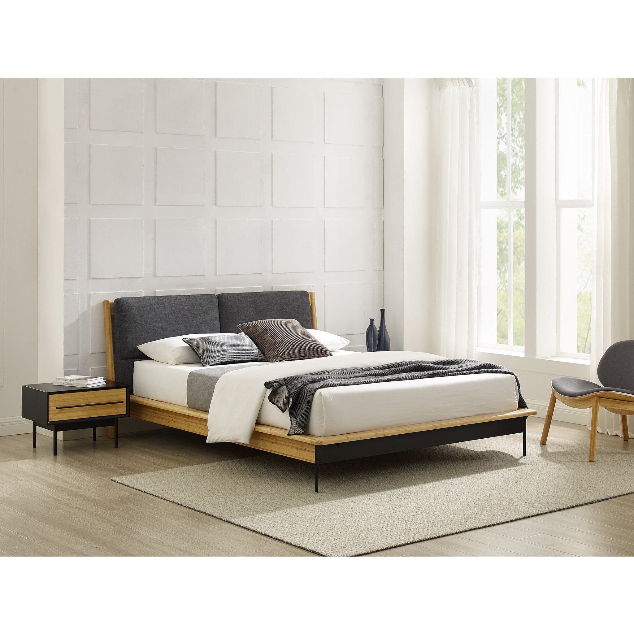 Santa Cruz Platform Bed with Fabric - Image 4