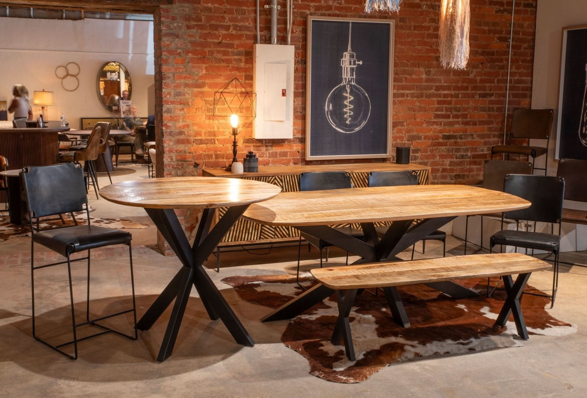 Santa Margherita Mango Wood and Iron Round Gathering Table - Image 3