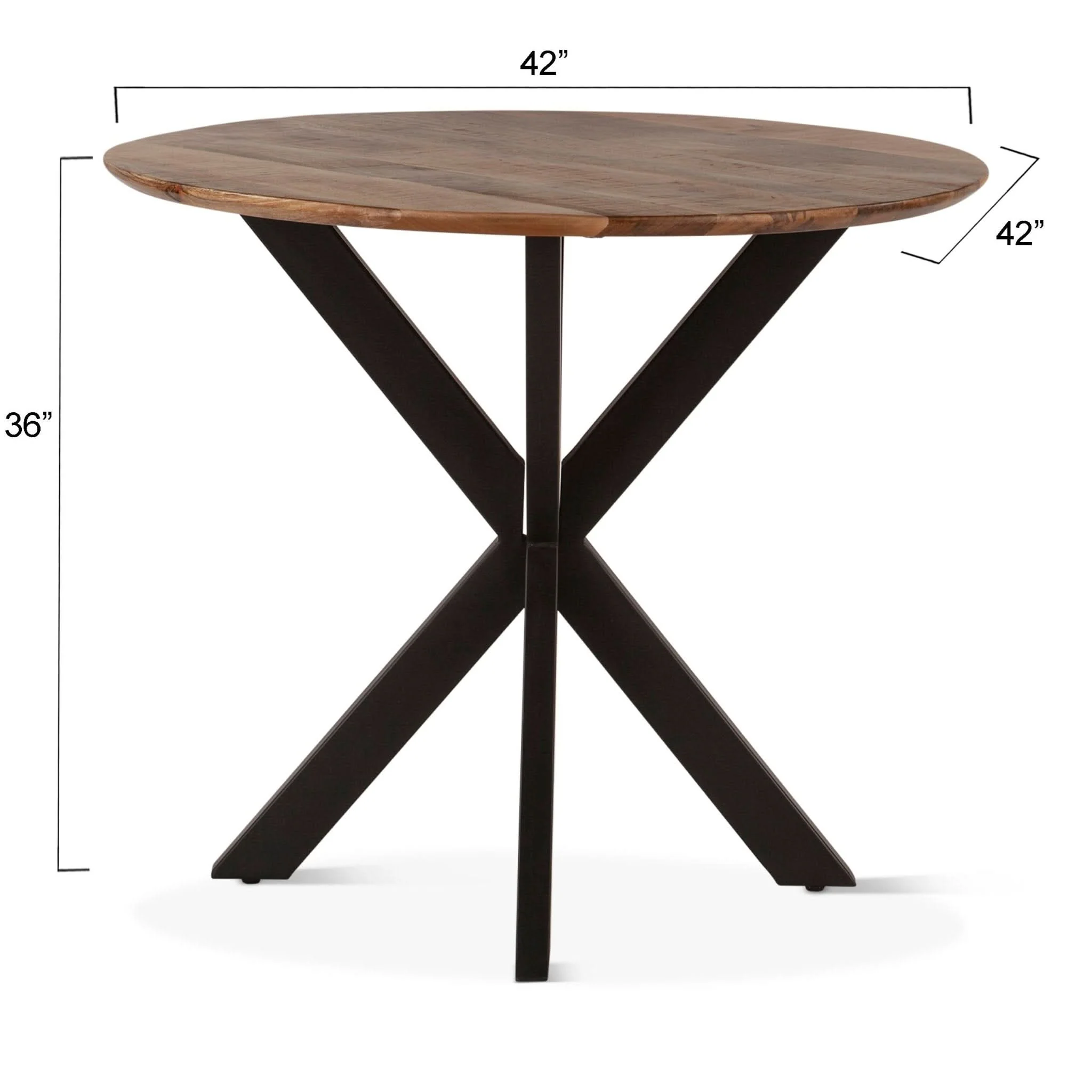 Santa Margherita Mango Wood and Iron Round Gathering Table - Image 5