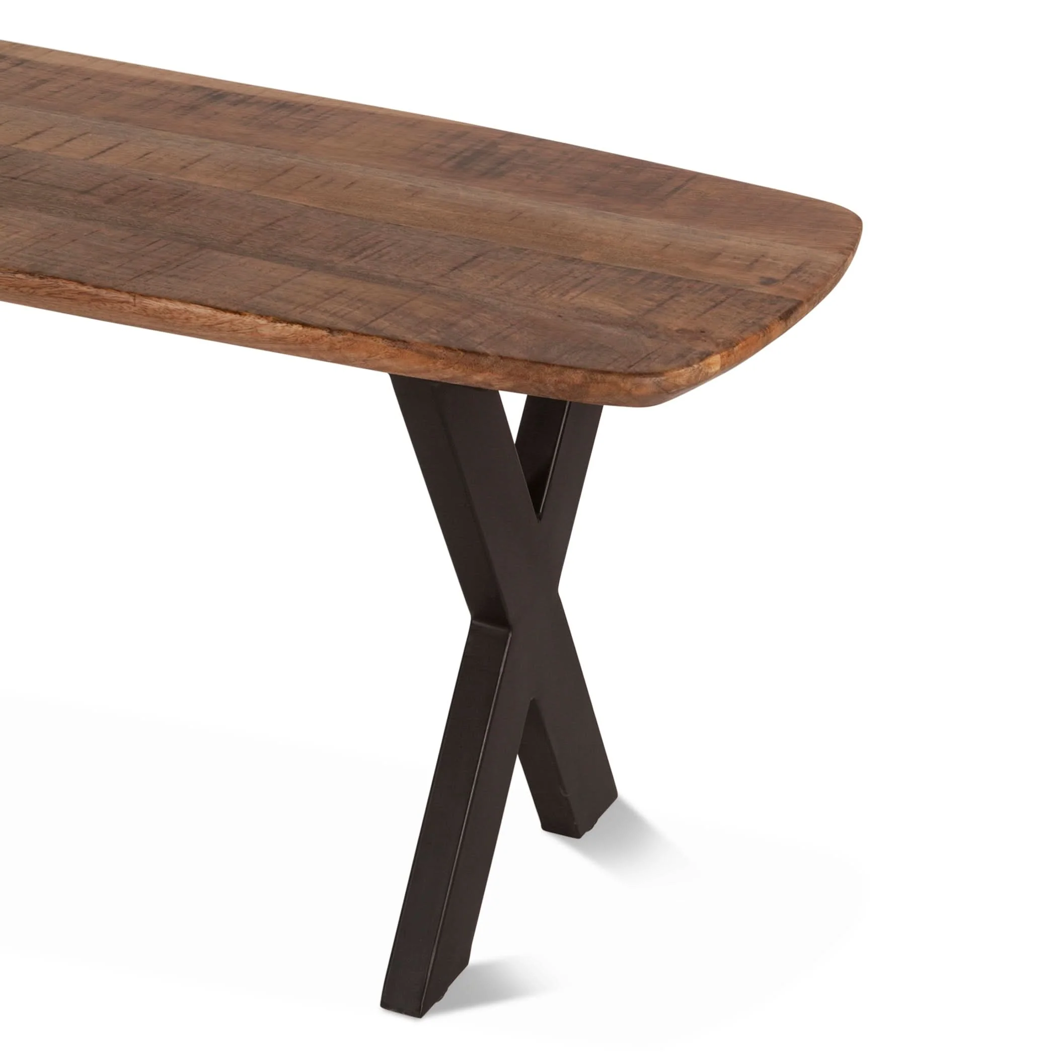 Santa Margherita Mango Wood and Iron Dining Bench - Image 8
