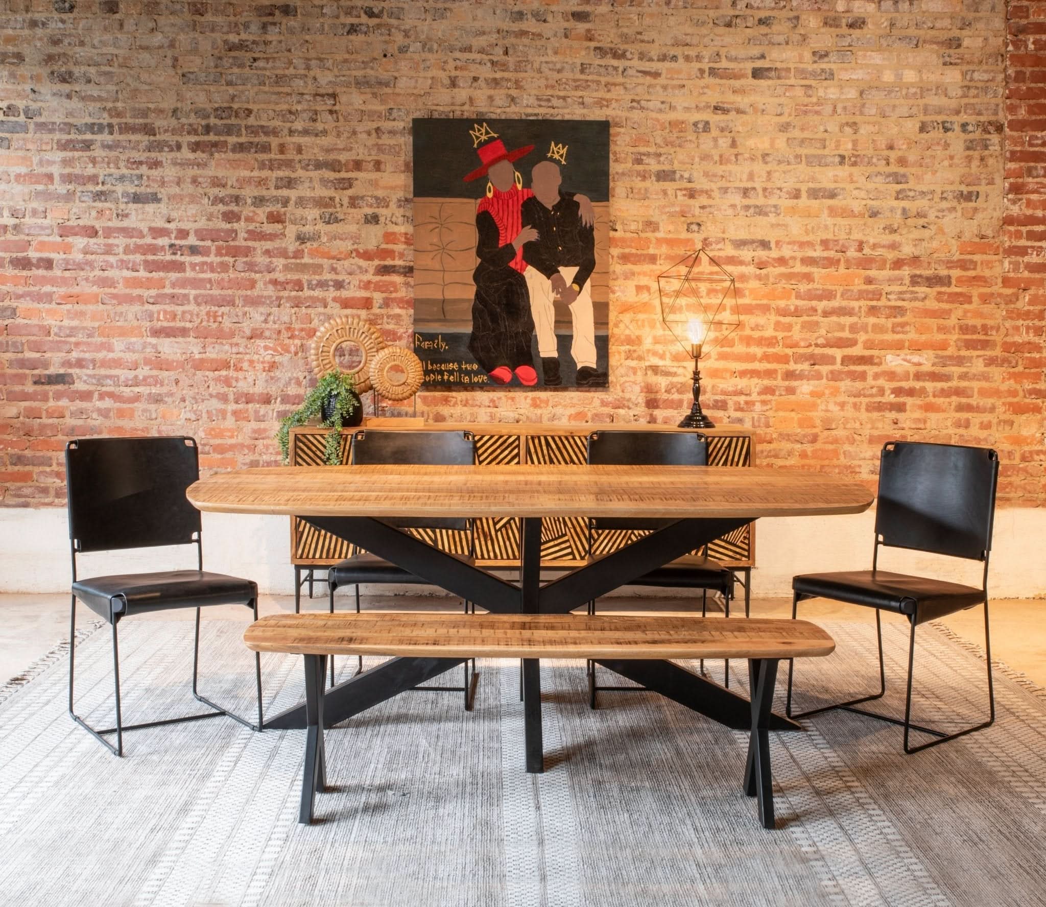 Santa Margherita Mango Wood and Iron Dining Table - Image 3