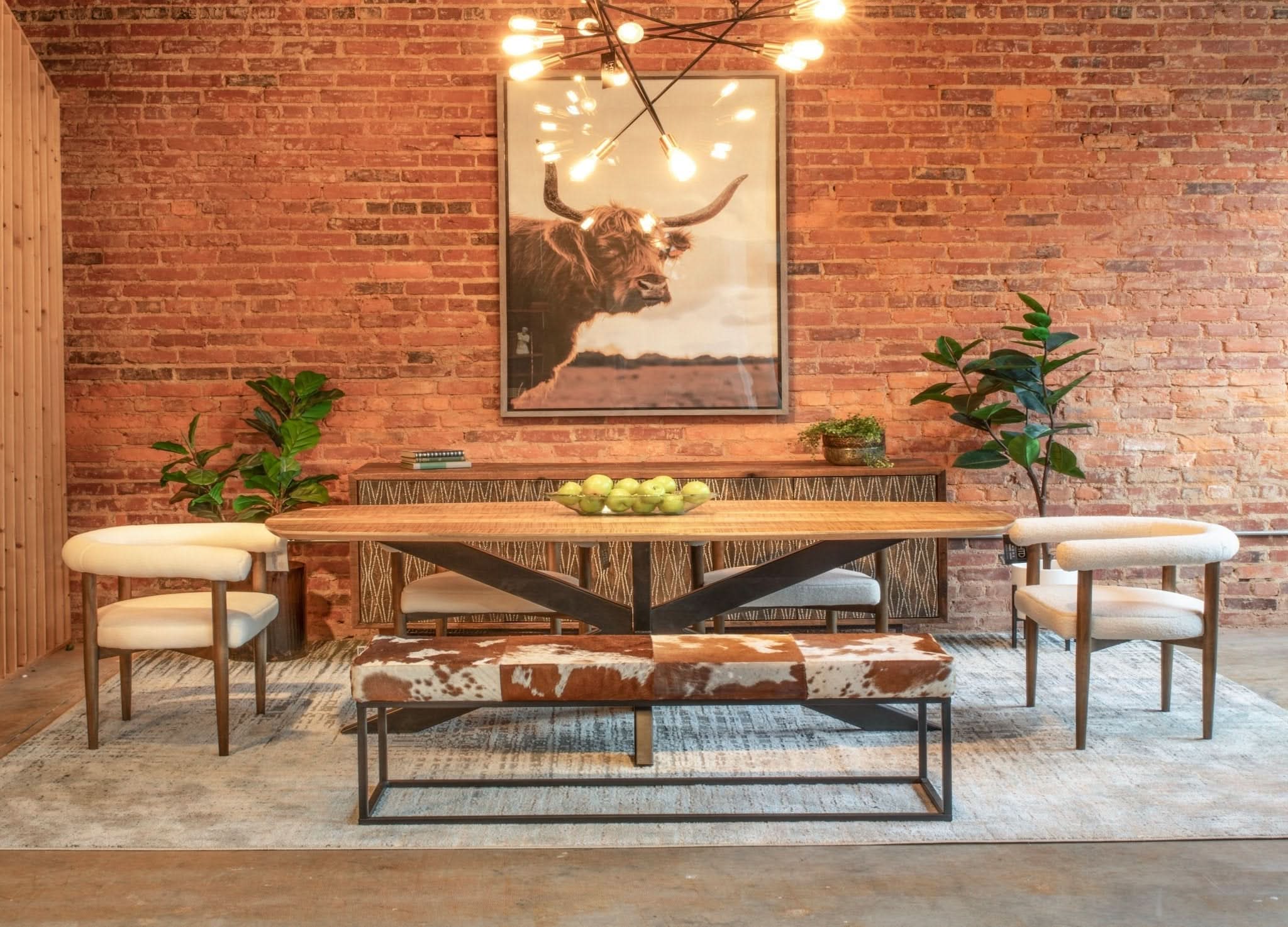 Santa Margherita Mango Wood and Iron Dining Table - Image 4