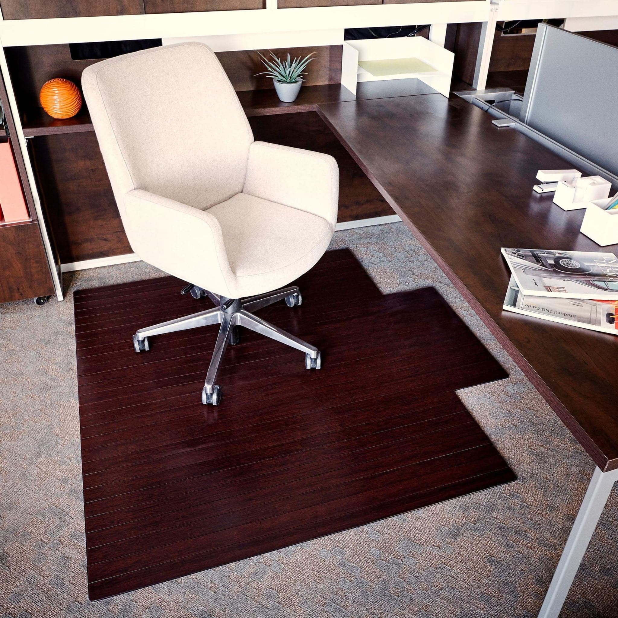 Standard Bamboo Chair Mat with Lip - Image 6