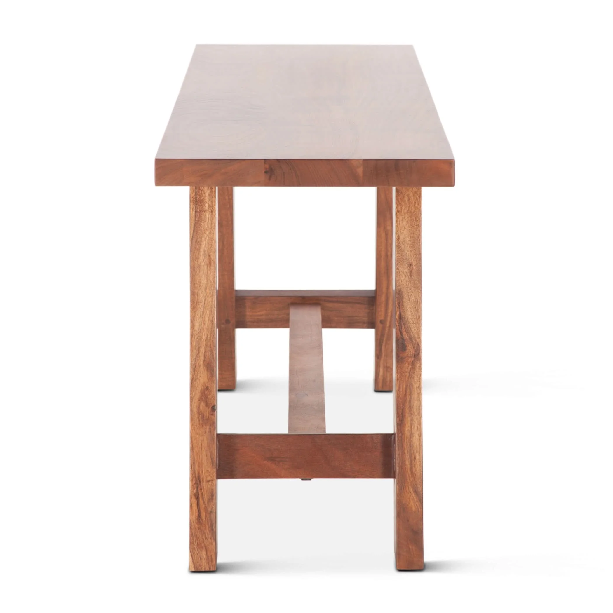 Stavenger 60" Acacia Wood Counter Bench in Cinnamon Brown - Image 3
