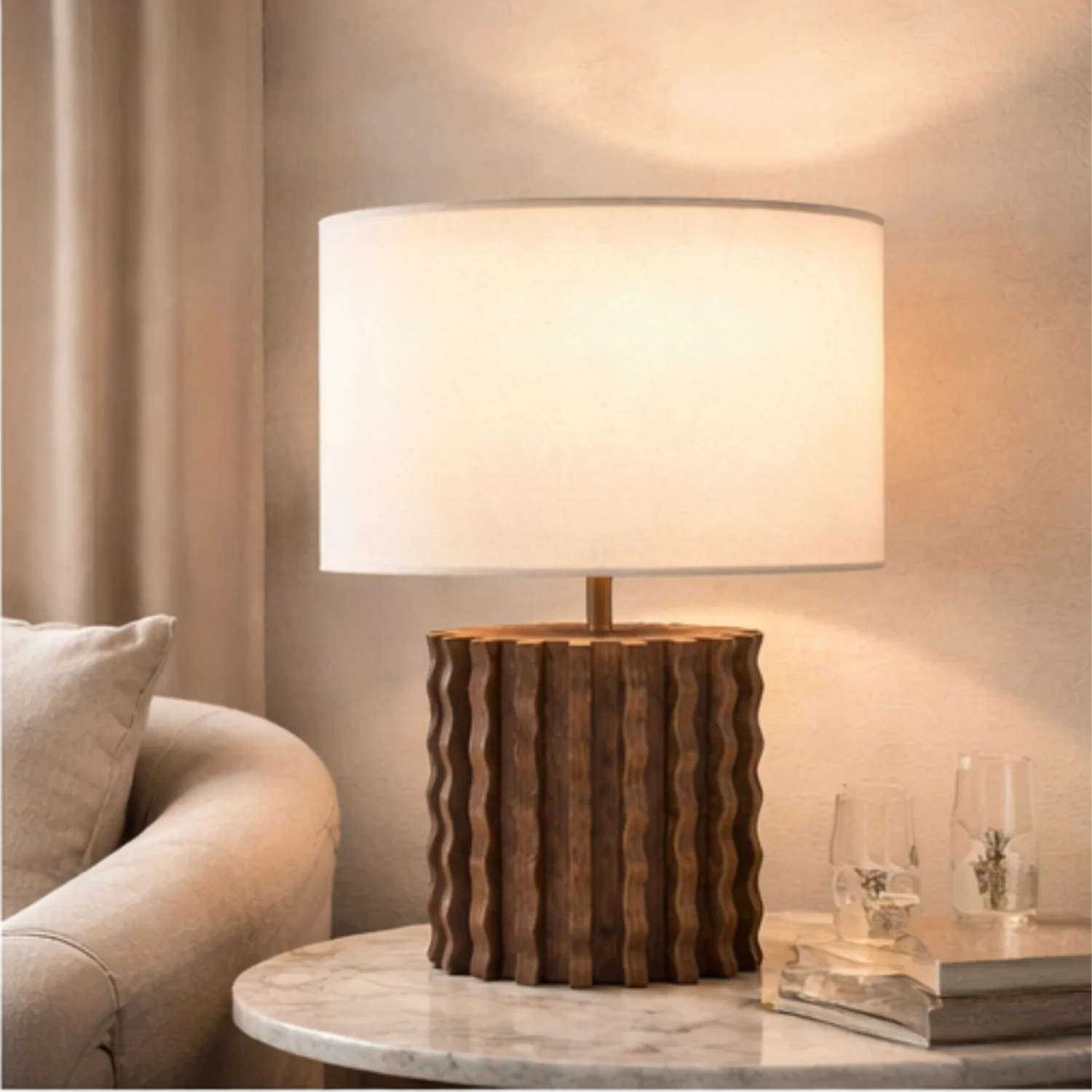 Swirl Oak Table Lamp - Image 5