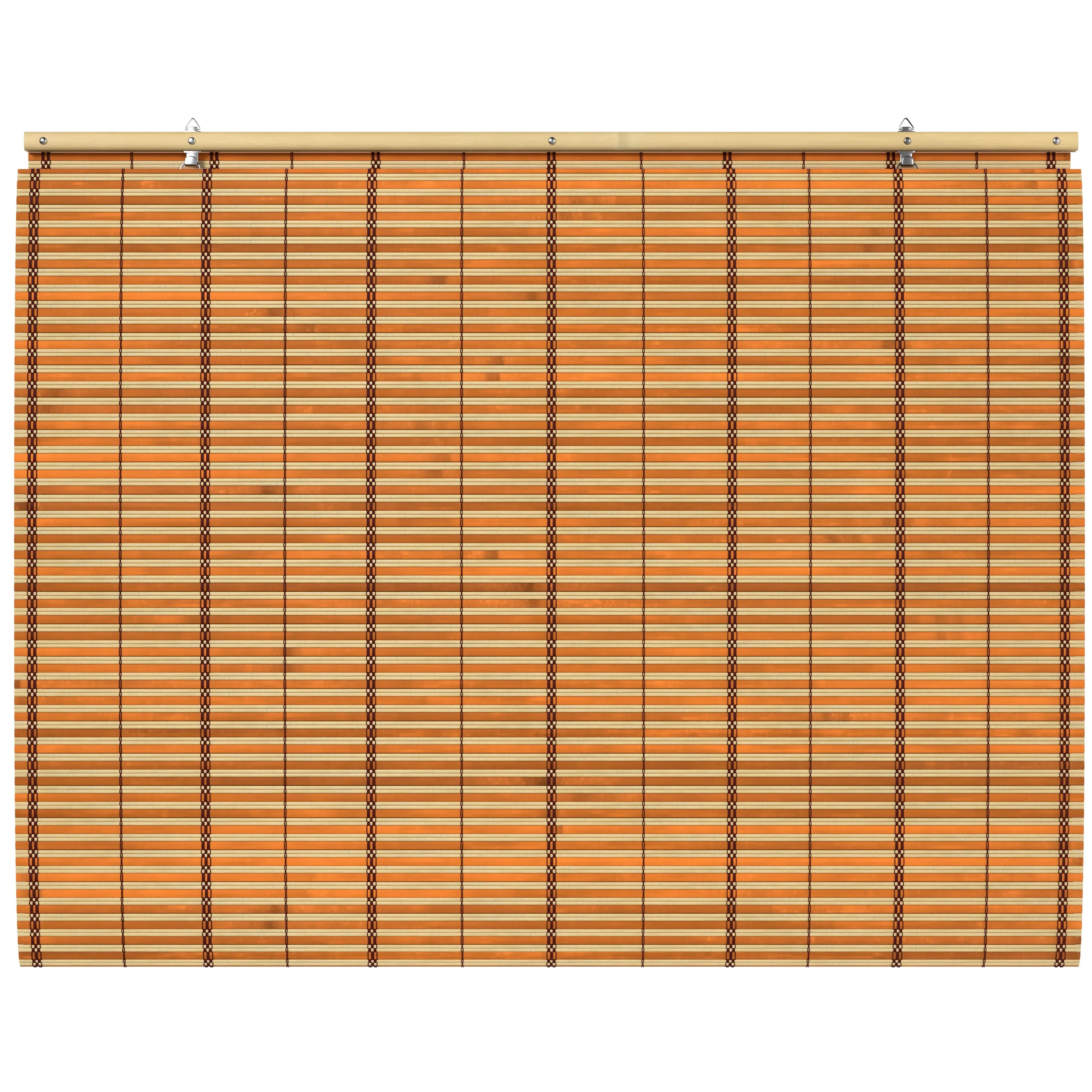 Two-Tone Honey Burnt Bamboo Cordless Window Shade - Image 13