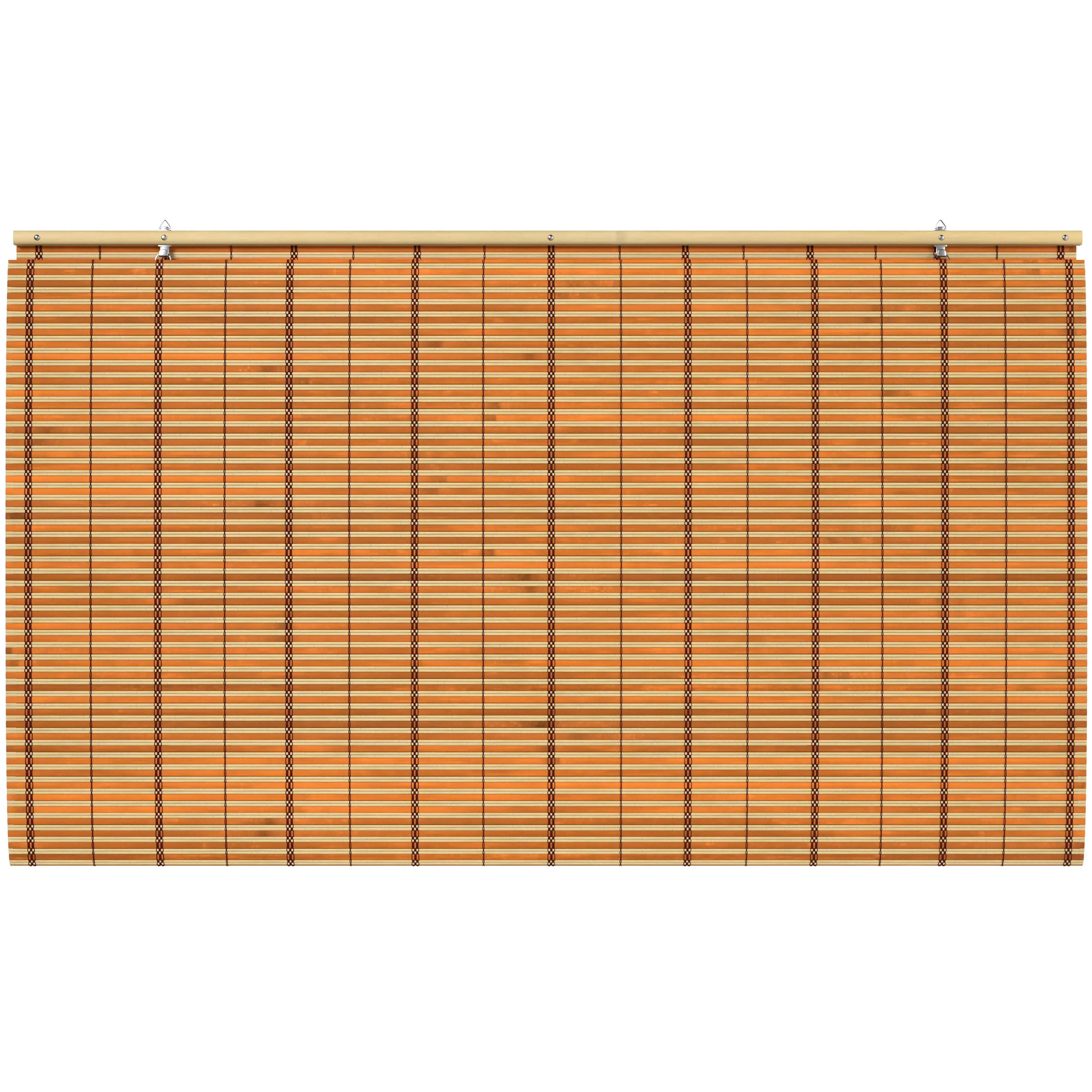 Two-Tone Honey Burnt Bamboo Cordless Window Shade - Image 17