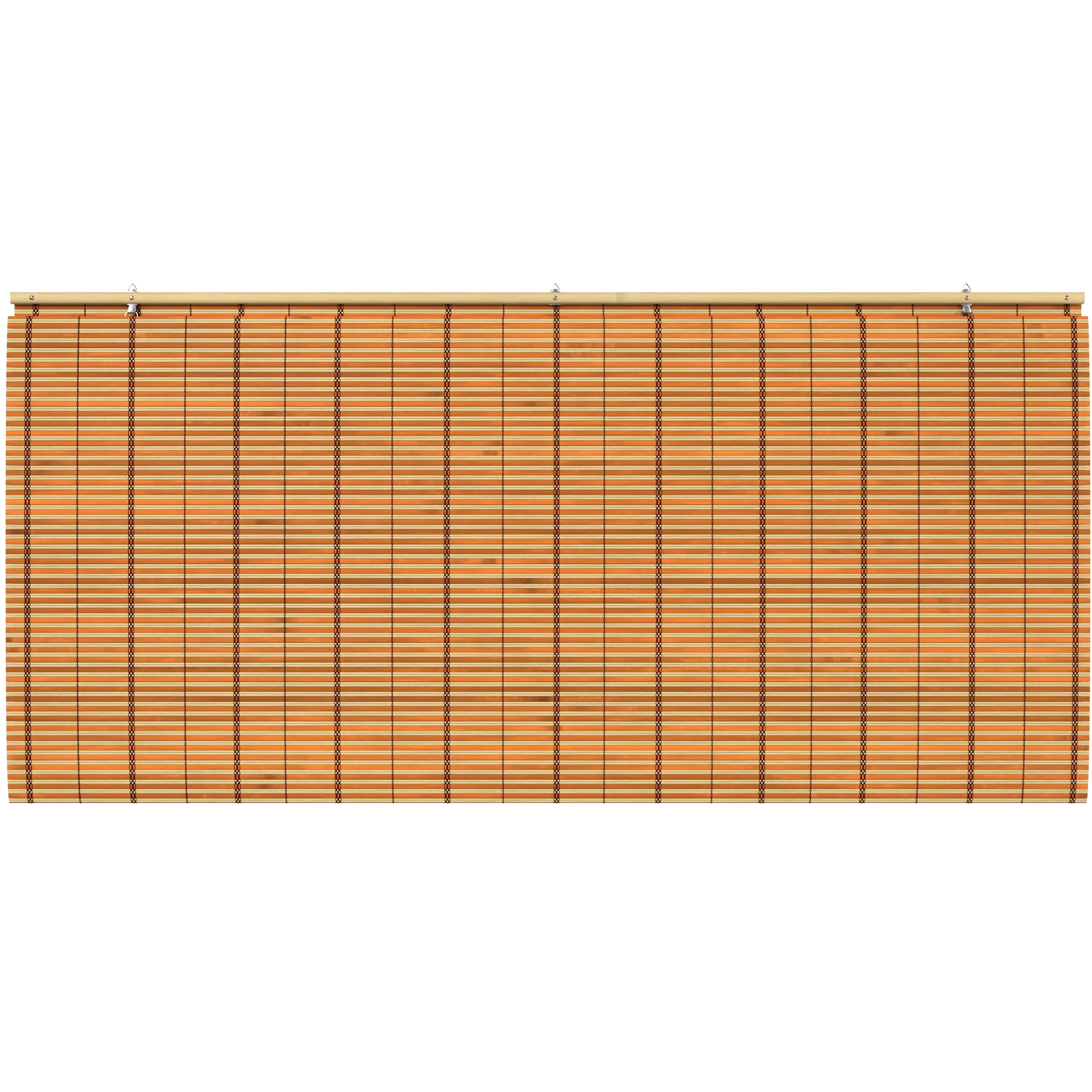 Two-Tone Honey Burnt Bamboo Cordless Window Shade - Image 21