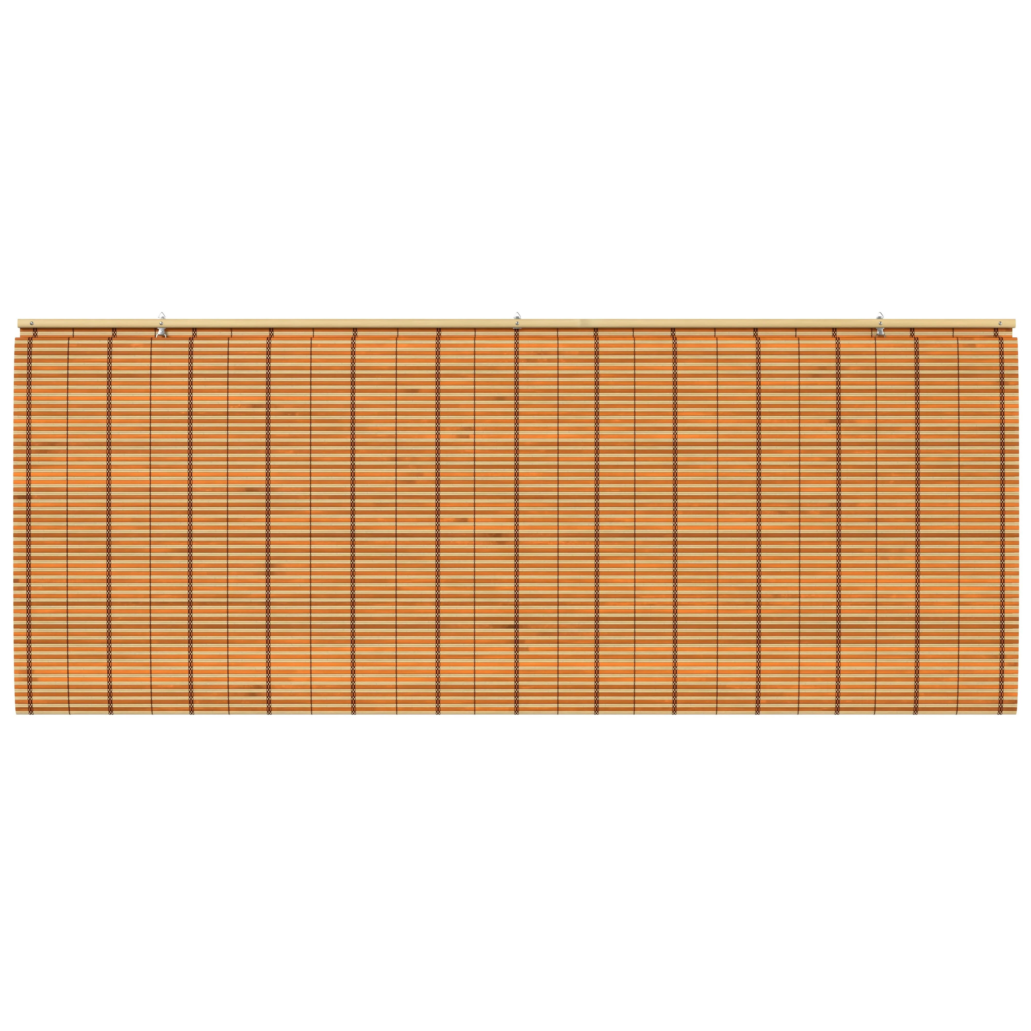 Two-Tone Honey Burnt Bamboo Cordless Window Shade - Image 25