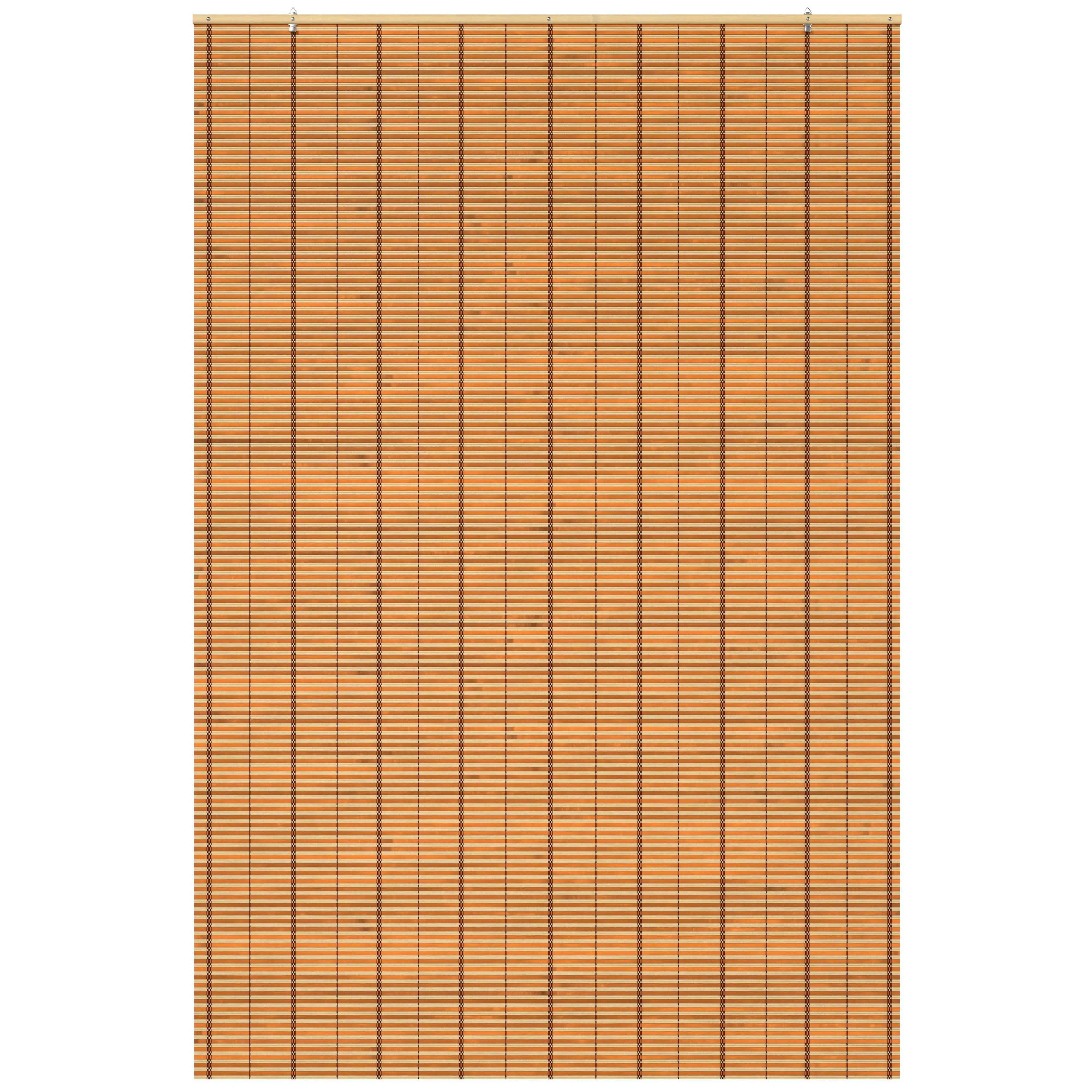 Two-Tone Honey Burnt Bamboo Cordless Window Shade - Image 3