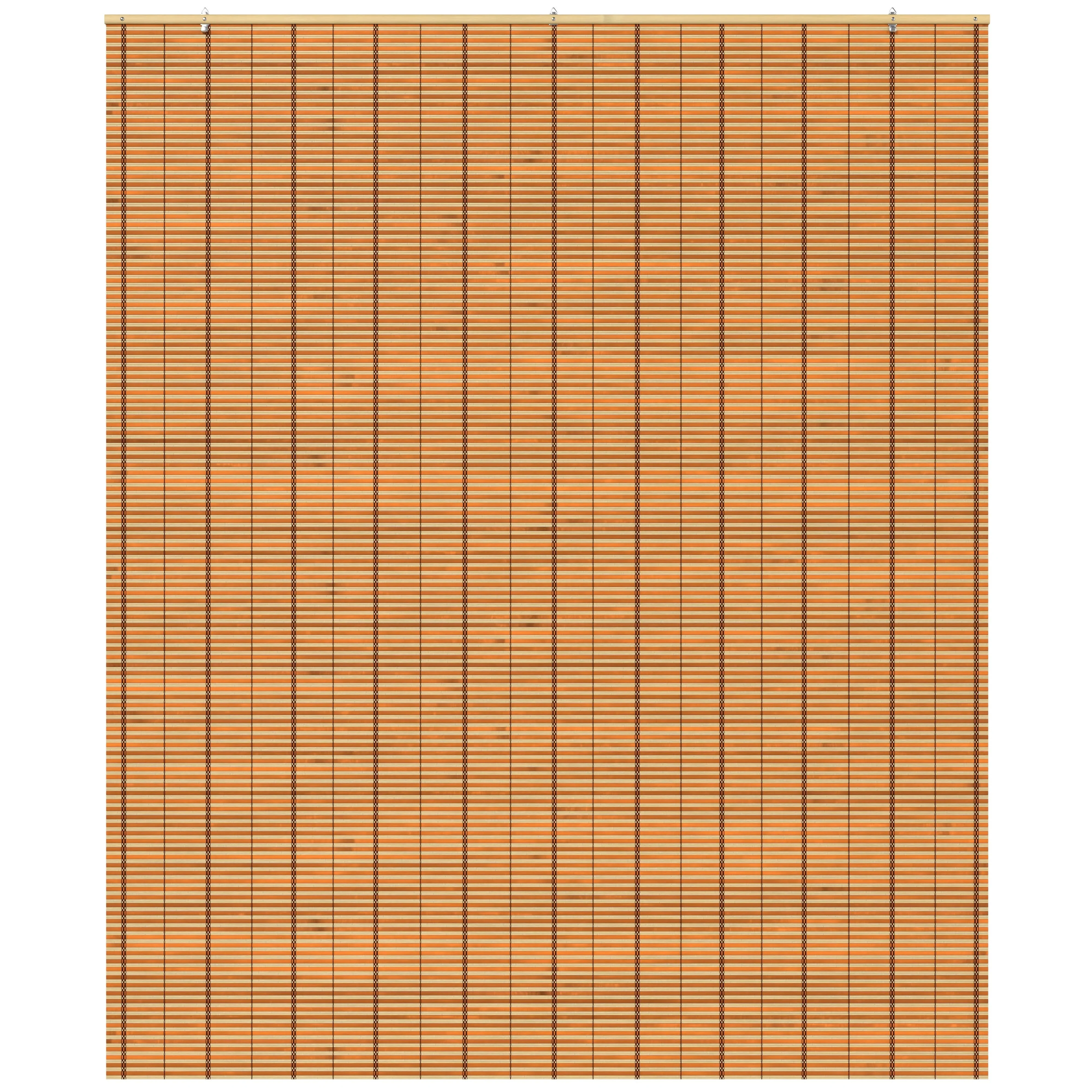 Two-Tone Honey Burnt Bamboo Cordless Window Shade - Image 4