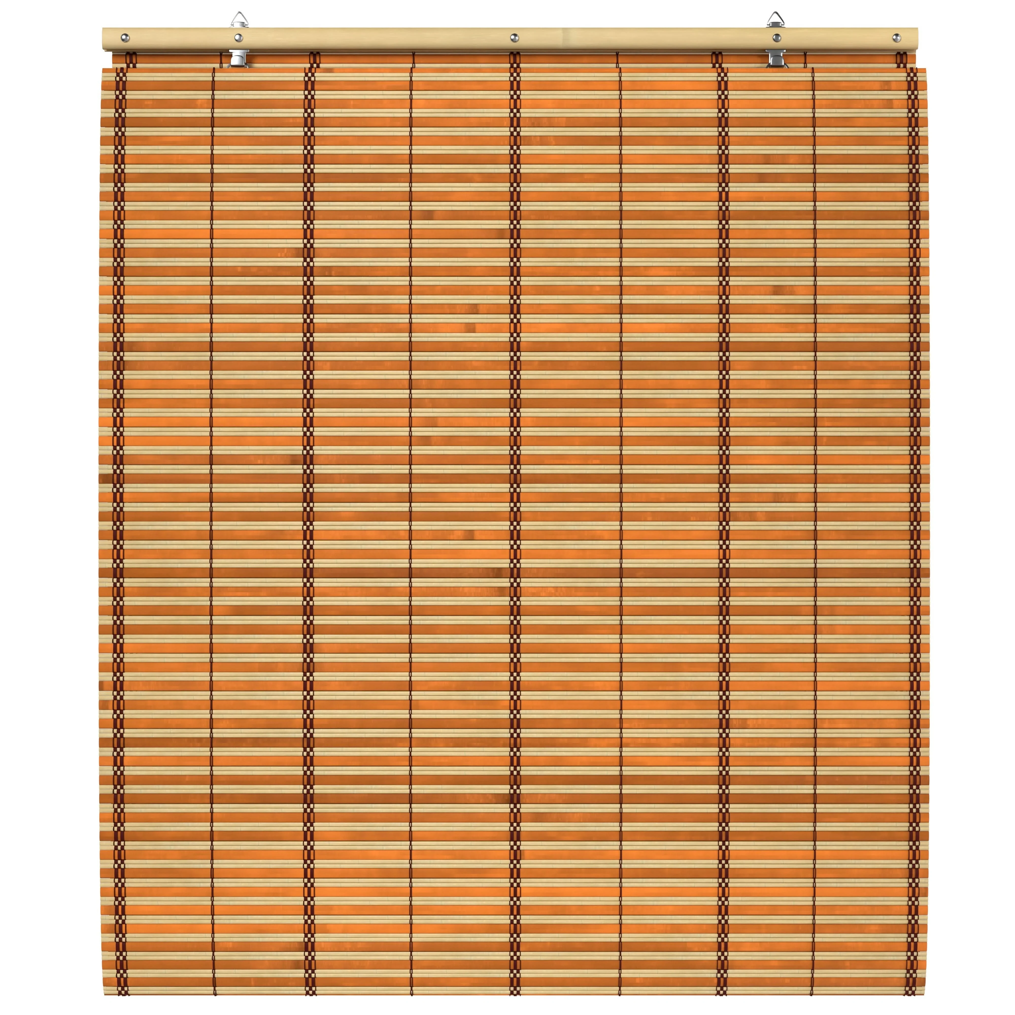 Two-Tone Honey Burnt Bamboo Cordless Window Shade - Image 9