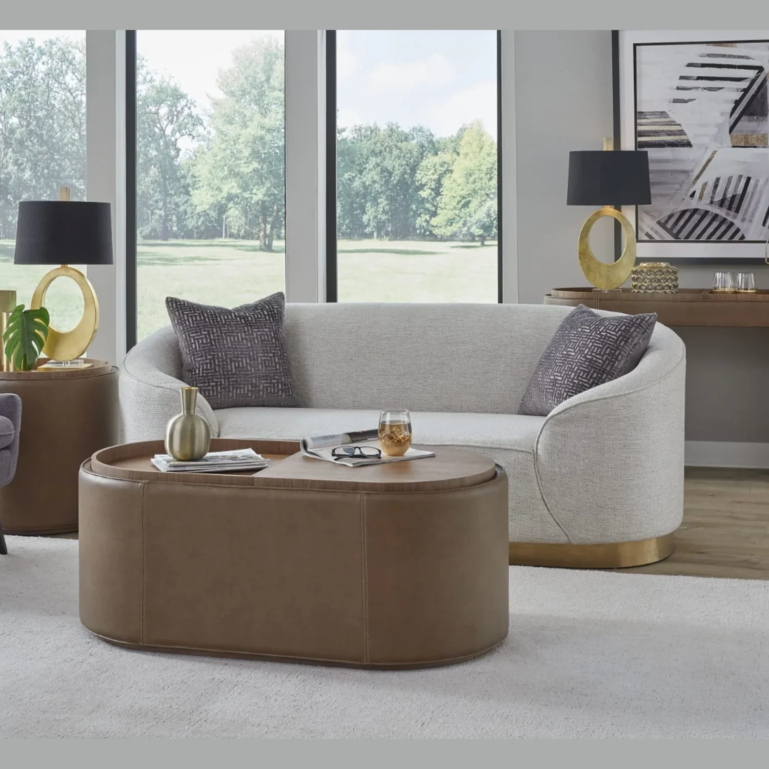 Yeal Leather Upholstered Storage Coffee Table - Image 4