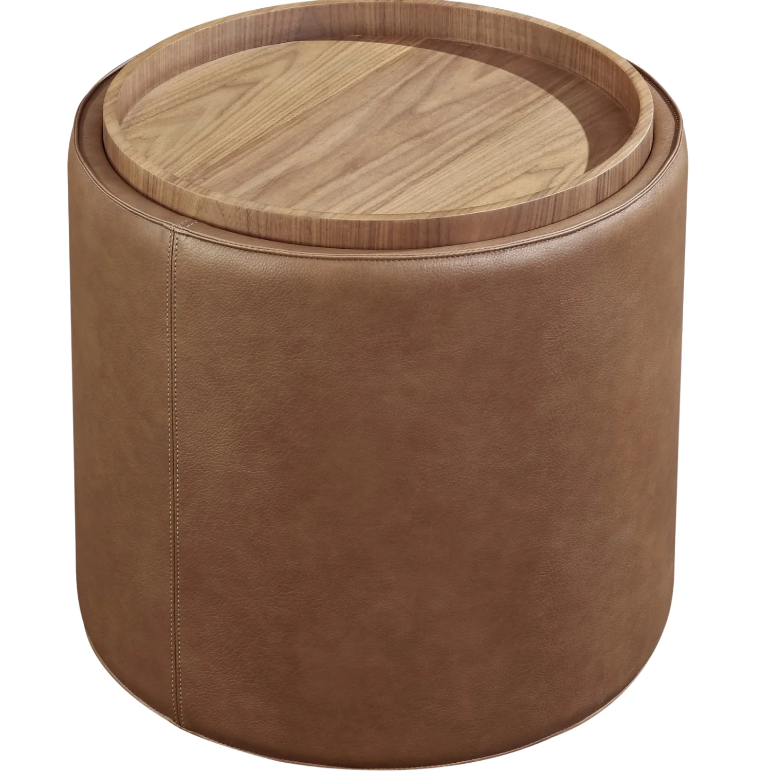 Yeal Leather Upholstered Storage End Table